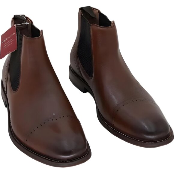 Stacy Adams Maury Cap Toe Chelsea Boots Chocolate Color 9.5M - Picture 1 of 6